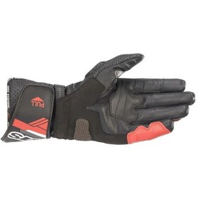 Resim Alpinestars Sp-8 V3 Korumalı Motosiklet Eldiveni Siyah Beyaz Kırmızı 