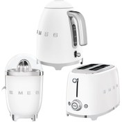 Resim Smeg Beyaz Kettle-1x2 Ekmek Kızartma Makinesi Ve Narenciye Sıkacağı Seti 
