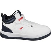 Resim Jump 27758 Cırtlı Yüksek Bilekli Beyaz - Lacivert Üniseks Çocuk Sneaker Günlük Spor Ayakkabı 
