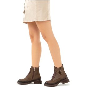 Resim Tamer Tanca Kadın Hakiki Deri Yeşil Casual Bot 599 23035 Bn Bot Sk22/23 Hakı Nbk Haki 