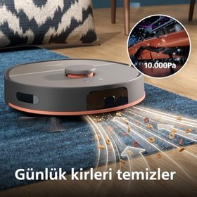 Resim Philips HomeRun 5000 Islak ve Kuru Robot Süpürge – Çift Döner Mop, 10.000 Pa Emiş Gücü, Saç Dolanmayan Fırça, Uygulama Kontrollü, Halı Modu (XU5000/10) 