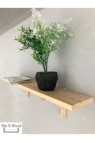 Resim The N Wood Ahşap Kitaplık Duvar Rafı 