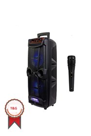 Resim TG Taşınabilir Bluetooth hoparlör Uzaktan Kumandalı Ve Mikrofonlu Karaoke Bluetooth Hoparlörü bass 