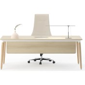 Resim Bürotime Era Yönetici Masası, Akasya & Ahşap Ayak, 100X200CM 