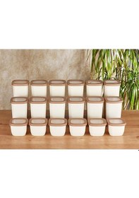 Resim Vip Ahmet VP-060 Kumsal Kare Saklama Kabı 18'li Set Bej 