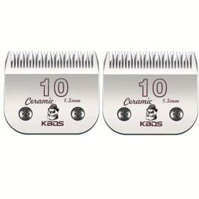 Resim KBDS 2 adet 10# Ayrılabilir Seramik Evcil Hayvan Makası Bıçakları, Çoğu Andis, Oster, KM Serisi A5 Makaslarla Uyumlu, 1/16" 1.5mm Kesim Uzunluğu, KBDS 