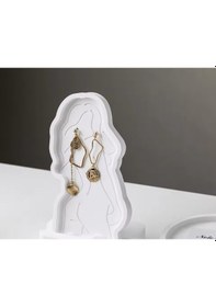 Resim Yaratıcı Kadın Figürlü Takı Tabağı / Sunumluk / Küpe Standı 