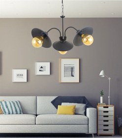 Resim Şık Tasarım Retro Rustik Model Konik Avize D 