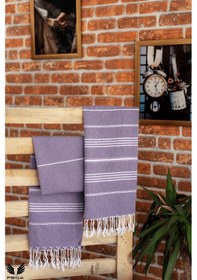 Resim Pega Sultan Peştamal %100 Koton Mor Plaj Havlusu 90 x 170 CM 