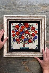 Resim Oscar Stone Decor Çerçeveli Tablo Taş Duvar Dekoru 30 X 30 Cm Nar Ağacı/Bereket Temsili 