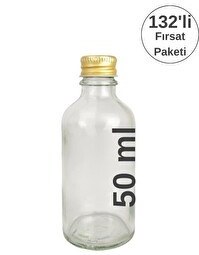 Resim DigitHome 132’li 50 ML Gold Kapaklı Söz Nişan Hediyelik Kolonya Koku Süs Cam Şişesi C1-1-149 