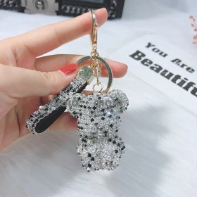 Resim Silver1 Gıoıo Yeni Ipek Eşarp Anahtarlık Kişiselleştirilmiş Inci Papyon Çanta Çekicilik Dokuma Anahtarlık (Yurt Dışından) 