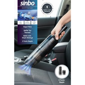 Resim Sinbo SVC-8631 Şarjlı El Süpürgesi - 220 W Güç Değeri ile Siyah Kompakt Tasarım 