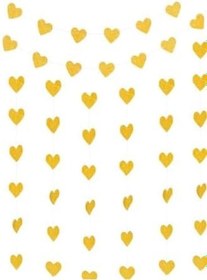 Resim AKTEZ-EL Gold Kalp Uzar Sarkıt Süs 4 Metre 