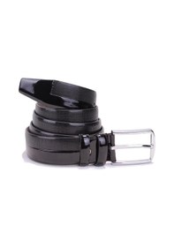 Resim Dagoster DMK26-304 Siyah Rugan 3.5 CM Suni Deri Erkek Kemer Siyah Rugan 