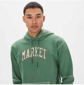 Resim Market Triple Stitch Pullover Erkek Yeşil Hoodie Düz 397000507 