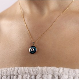 Resim 14 Ayar Nazarlık Altın Kolye Mine 