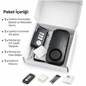 Resim MultiZone Bisiklet Motosiklet Alarmı Uzaktan Kumandalı Güvenlik Sistemi Su Geçirmez Sos 113dB 