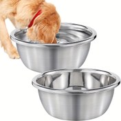 Resim 1/2 0.8 Galon Büyük Köpek Kasesi - Gıda Sınıfı Paslanmaz Çelik Metal Su Kasesi, Büyük Kapasiteli ve Temizlemesi Kolay Büyük Gıda Kasesi, İç ve Dış Mekan Kullanımı İçin Büyük Paslanmaz Çelik Köpek Kasesi, Premium Evcil Kasesi, Sağlam, Kalın Pürüzsüz Metal 