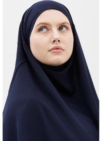 Resim Altobeh Hazır Pratik Şifon Üç Katlı Peçeli Üçgen Hac Umre Şalı Sufle Hijab Nikap Lacivert 