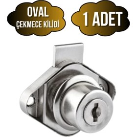 Resim Oval Çekmece Kilidi Anahtarlı Dolap Mobilya Kilidi(Oval) 