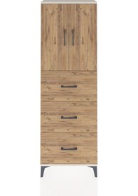 Resim Arges Dolap 3 Raflı 3 Çekmeceli 2 Kapaklı 60x30x182 Aytaşı-çam Aytaşı 