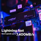 Resim Crucial T500 1TB Gen4 NVMe M.2 Dahili Oyun SSD, 7300 MB/sn'ye kadar, Dizüstü ve Masaüstü Uyumlu + 1mo Adobe CC Tüm Uygulamalar - CT1000T500SSD8 