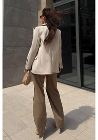 Resim Madmext Taş Rengi Astarlı Kadın Blazer Ceket Mg2508 Taş Rengi 