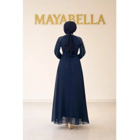 Resim Maya Bella Kolları Işlemeli Tesettür Abiye 