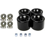 Resim Pazly Rulmanlı Kaykay Tekerlekleri 60mm 4'lü Set Siyah Altın Kapaklı Siyah - Altın 