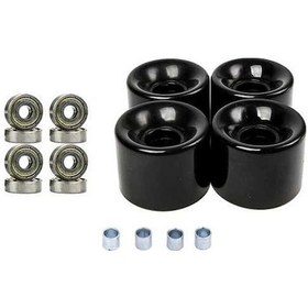 Resim Pazly Rulmanlı Kaykay Tekerlekleri 60mm 4'lü Set Siyah Altın Kapaklı Siyah - Altın 