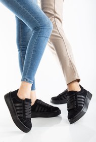 Resim MY GROSS SHOES Unisex Günlük Kalın Taban Ortapedik Retro Stripe Siyah Garantili Spor Sneaker Ayakkabı 