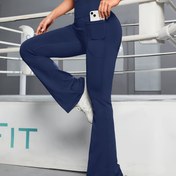 Resim Kadınlar İçin Yüksek Bel Geniş Paça Pantolon - Cepli, Tam Boy Tayt Kalın Kumaşlı Karın Şekillendirici ve Etekli Tasarım – Her Mevsim Rahatlık (Makinede ykanabilir, Çok Renk, 1 Adet) 