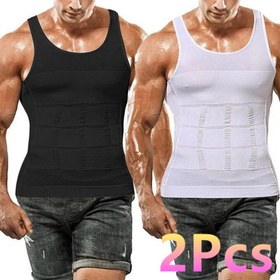 Resim 2'li Erkek Kontür Yelek ve Gömlek Seti - Mükemmel Bel İnceltme, Kolay Giyim Konforu, Nefes Alabilen Naylon Karışımı Kumaş - Optimal Uyum ve Artırılmış Bel Desteği için Bir Boy Büyük Önerilir 