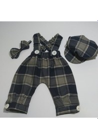 Resim Moms and Babies MOMSANDBABİES Erkek Bebek Ekose Harem Pantolon Lacivert - Krem 
