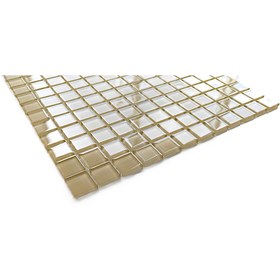 Resim MozaiKristaL Tüm Yüzeyler Için 23x23x4mm. Krem 30x30cm. Fileli Kristal Cam Mozaik (11 FİLE KARO = 1 M2 FİYATIDIR) 