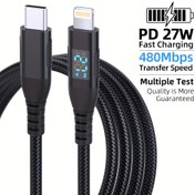Resim LAIHONEN USB C Lightning 10 feet (yaklaşık 3 metre) adım senkronizatörü, LED ekranıyla donatılmış, iPhone 14 Pro Max/13 Pro Max/12 Mini /11 Pro/11/XS/XR/8/7/6s/6/5S/iPad/Air için uygun. 