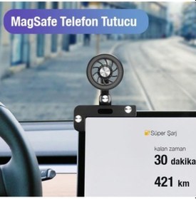 Resim Polham Tesla Model Y, S, X, 3 İle Uyumlu Magsafeli Telefon Tutucu, Notebook Ekranı İçin Telefon Tutucu 