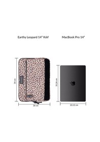 Resim Bloominbag Earthy Leopard 14 İnç Laptop / Macbook Uyumlu Kılıf Kahverengi - Sarı 