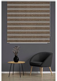 Resim Zebra Stor Perde 03 Açık Kahve Mutfak Çocuk Odası Ofis Balkon Salon Perdesi Güneşlik Perde Plaseco Açık Kahve 