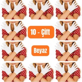 Resim AXE SPORTSWEAR Beyaz 10 Çift Çocuk & Bando & Pandomim & Gösteri & Merasim Eldiveni & 23 Nisan & 19 Mayıs 