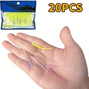 Resim BASSKING 4.5cm Biyonik İplik Kuyruk Yumuşak Yem Balıkçılık Yemi - Gerçekçi Mikro Kurşun Başlı Kanca Bas ve Mandarın Balığı için, Yüksek Kaliteli PVC Malzeme, Canlı Renkler (Beyaz, Sarı-Yeşil, Pembe-Kırmızı), Bas Balıkçılığı Yemleri 