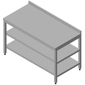 Resim Öztiryakiler Çalışma Tezgahı Ara Raflı Sırtlı Demonte 120x60 CM 