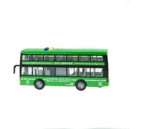 Resim Oyuncak Otobüs Iki Katlı Işıklı Sesli Sürtmeli Yeşil 30 cm 