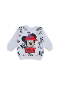 Resim Erkek Bebek Mickey Mouse Baskılı Şapkalı Alt Üst 2'li Takım 001 