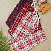 Resim 3 Takım Ekose Desenli Ön Yaylı Pijama Pantolonu 