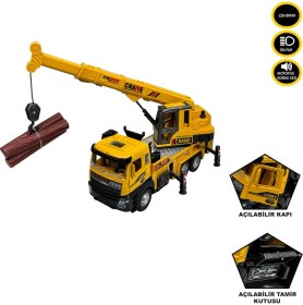 Resim AnDen Toys Çek Bırak Işıklı ve Sesli 1:28 2 Asorti Kamyon Kule Vinç 