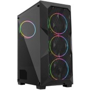 Resim GAMEFORCE Cold (700W 80 PSU) 4x120mm Rainbow Fanlı Oyuncu Bilgisayar Kasası 