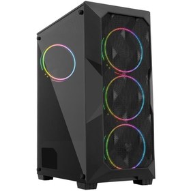 Resim GAMEFORCE COLD (600W 80+ PSU) 4x120mm RGB Kum. ve Kntr. Fanlı Oyuncu Bilgisayar Kasası 