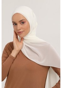 Resim Altobeh Hazır Pratik Lüks Boru Boneli Şifon Şal Ekru 